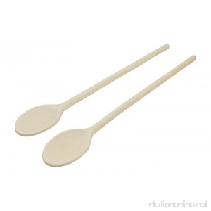 16-Inch Long Handle Wooden Cooking Mixing Oval Spoons Beechwood (Set of 2) - B06X8ZHY2M